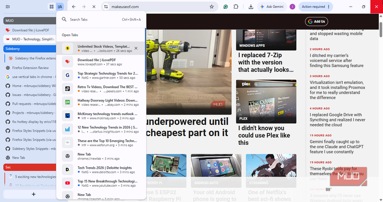Chrome vertical tab grouping