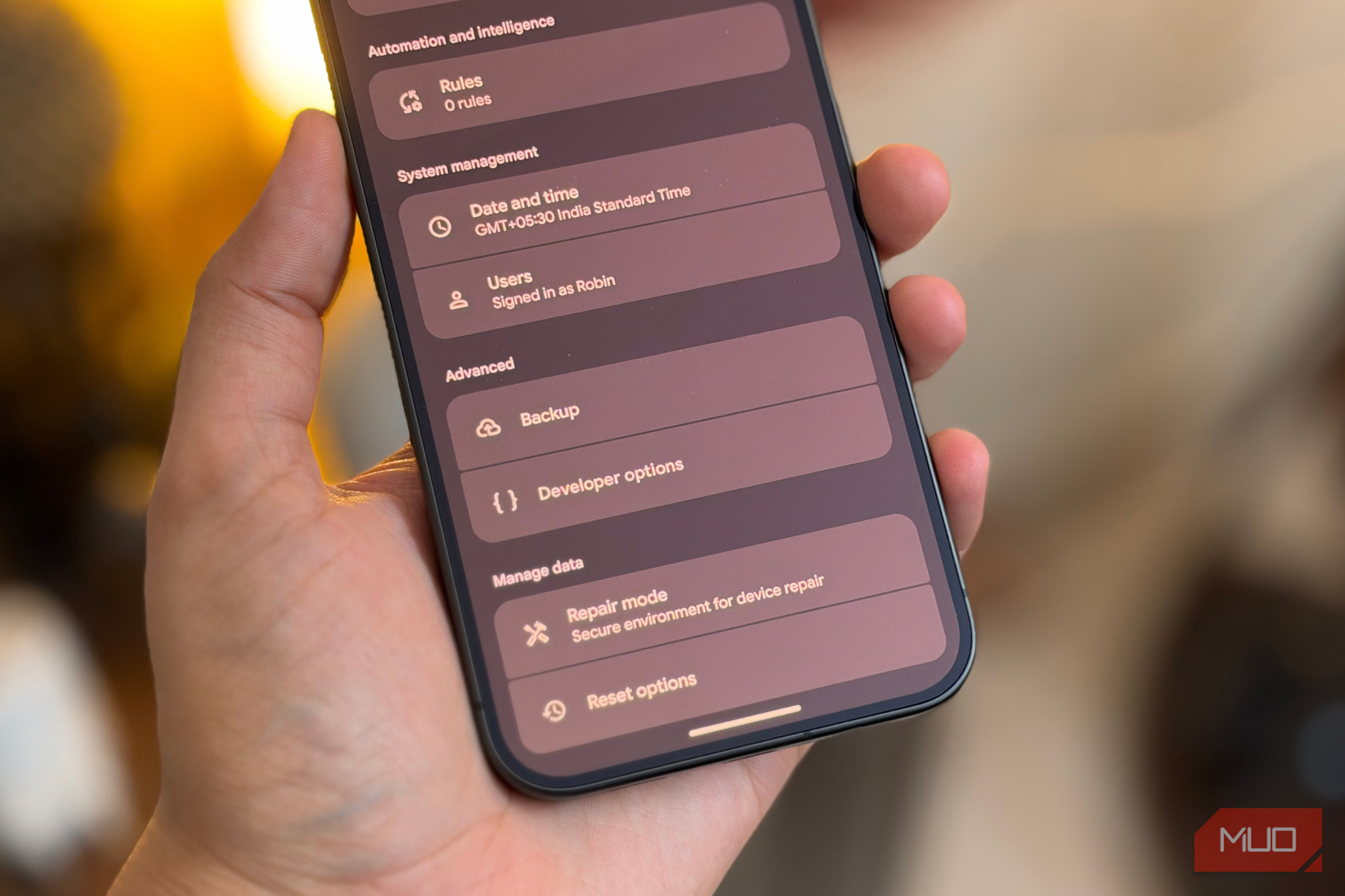 Developer Options in the Settings app on Pixel 11 Pro XL
