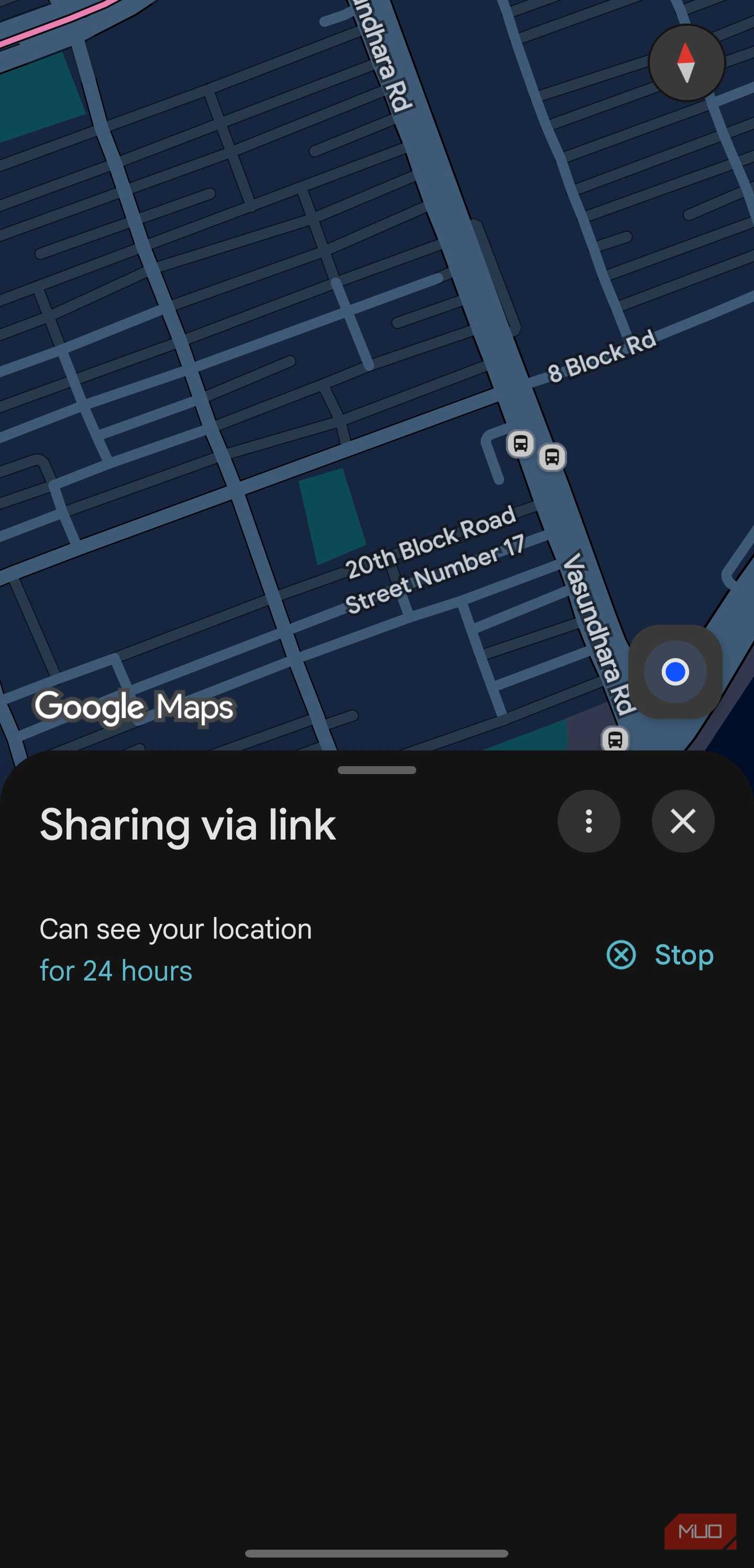 Disabling a shareable location link in Google Maps