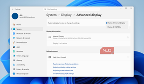 Display settings on Windows 11