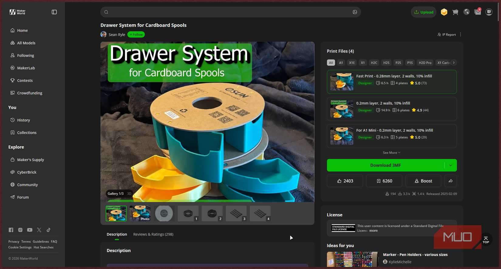 drawer cardboard system on makerworld.