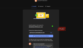 DuckDuckGo email protection and autofill settings page