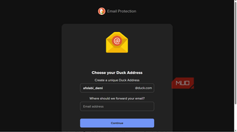 DuckDuckGo email protection setup screen