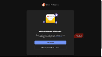DuckDuckGo email protection welcome and setup screen