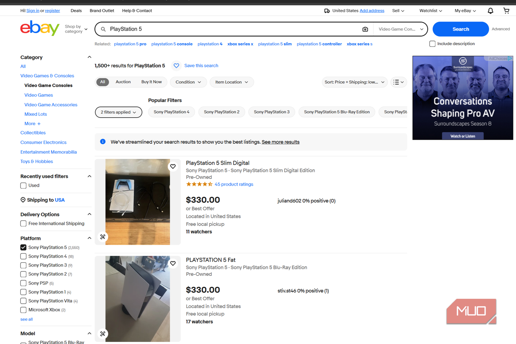 PS5 on Ebay