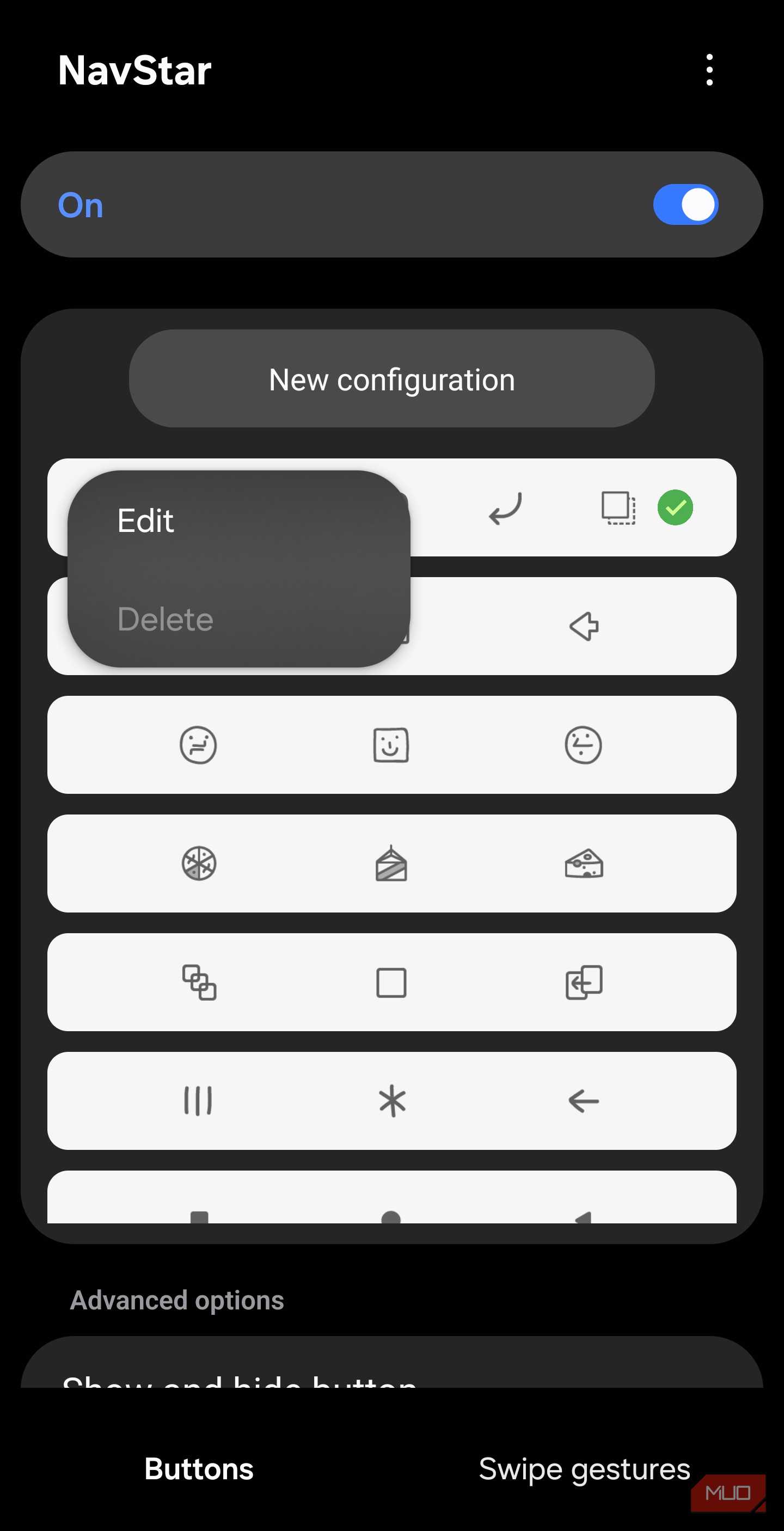 Editing a custom NavStar configuration