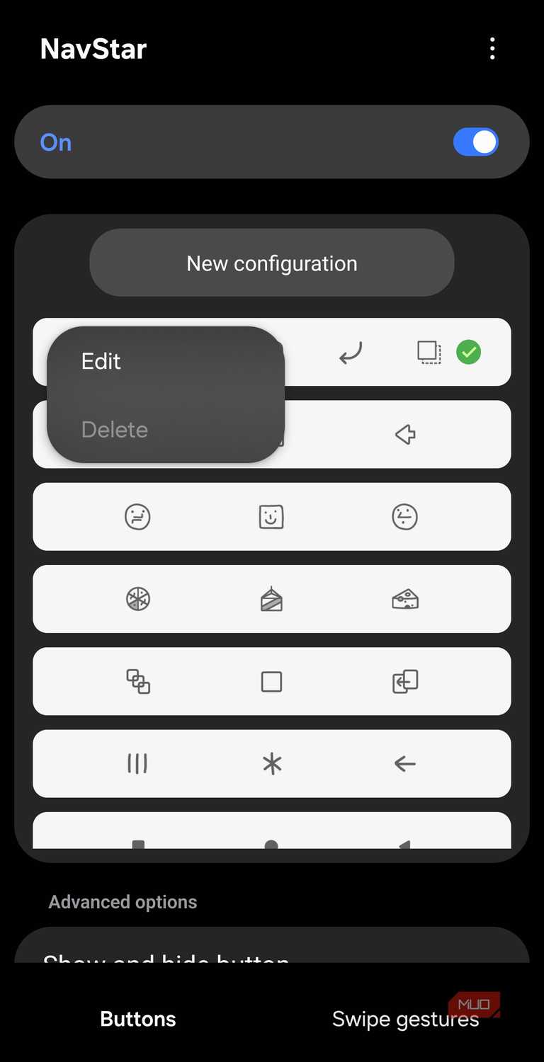 Editing a custom NavStar configuration