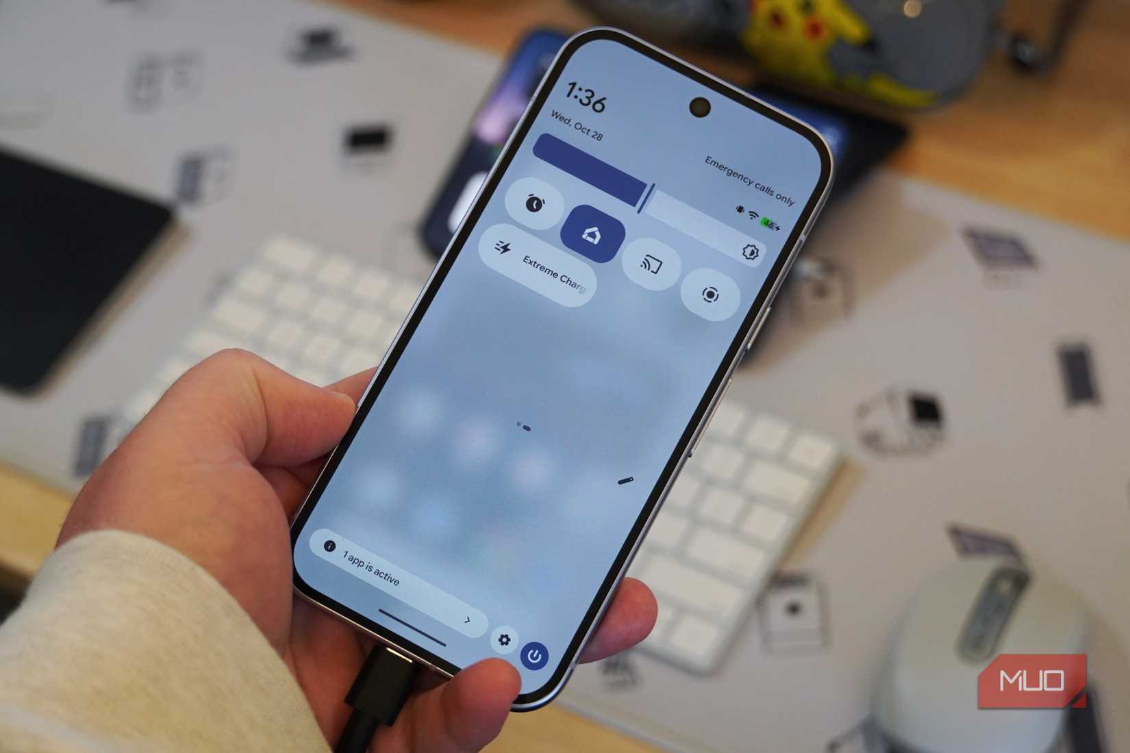 The quick settings tile for Extreme Charging mode on a Pixel 11.