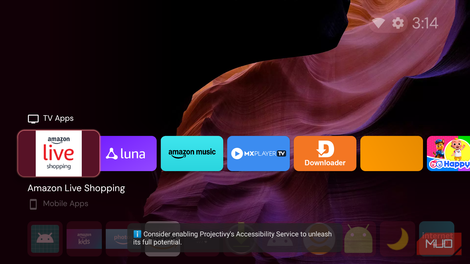 Fire TV home screen