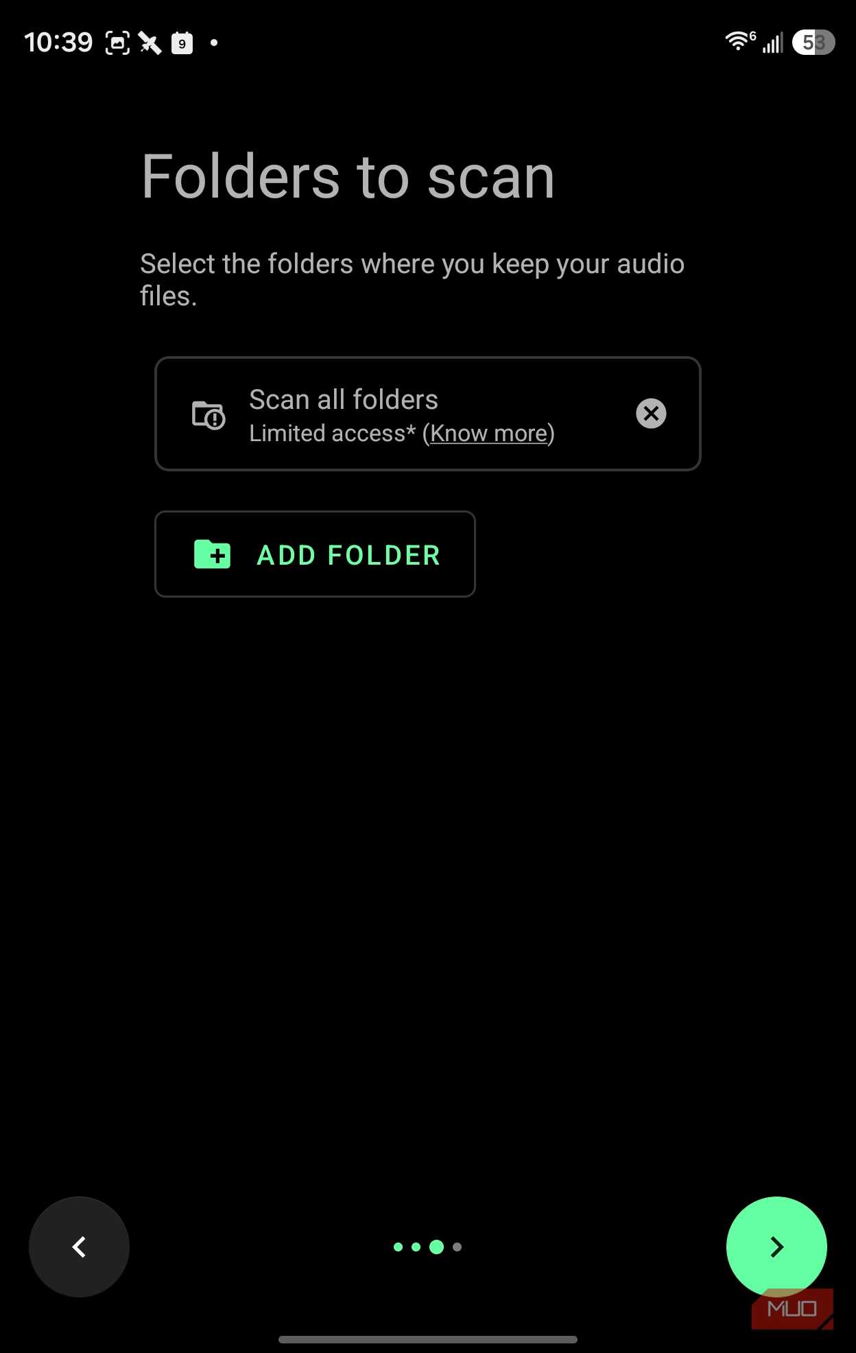 folders to scan