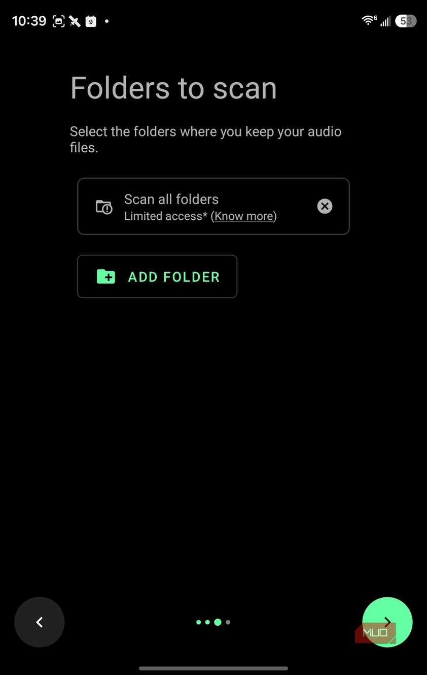 folders to scan
