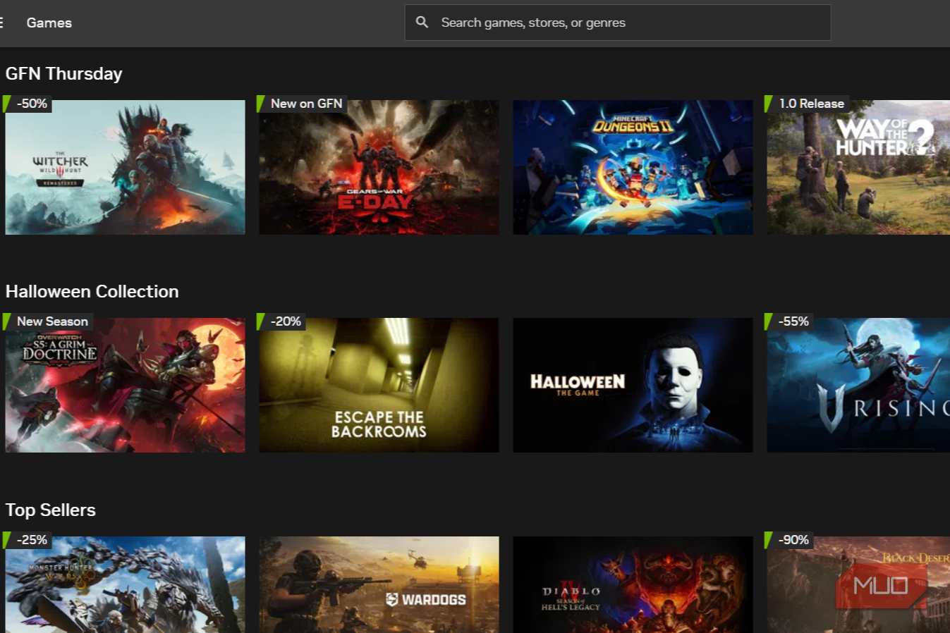 The GeForce Now app on desktop