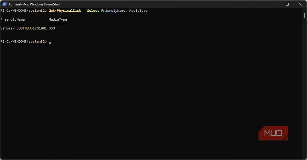 Определение типа накопителя HDD или SSD в PowerShell
