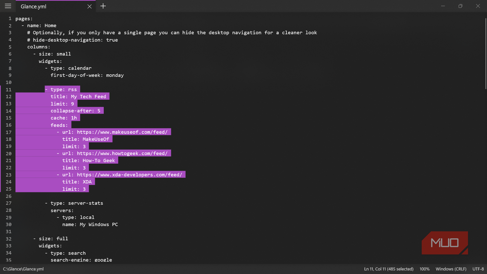 glance-yaml-dashboard-configuration