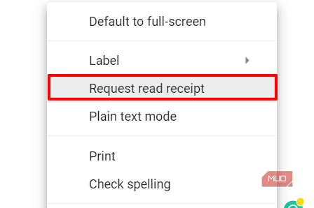gmail select read receipt request