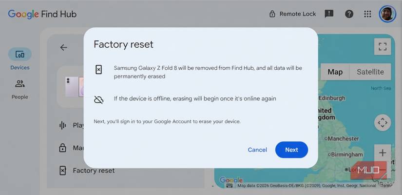 google find hub samsung galaxy z fold 8.