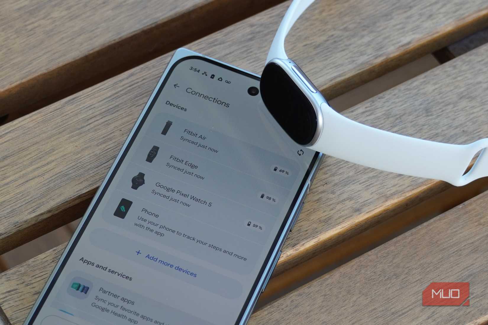 The connections page of the Google Health app.