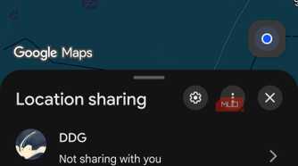 Google Maps active location sharing dashboard