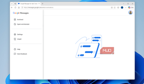 Google Messages for web menu