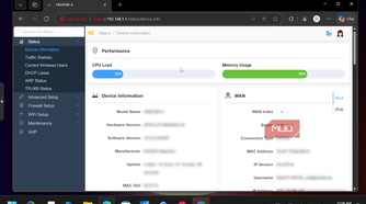 h660gm a router device information status dashboard