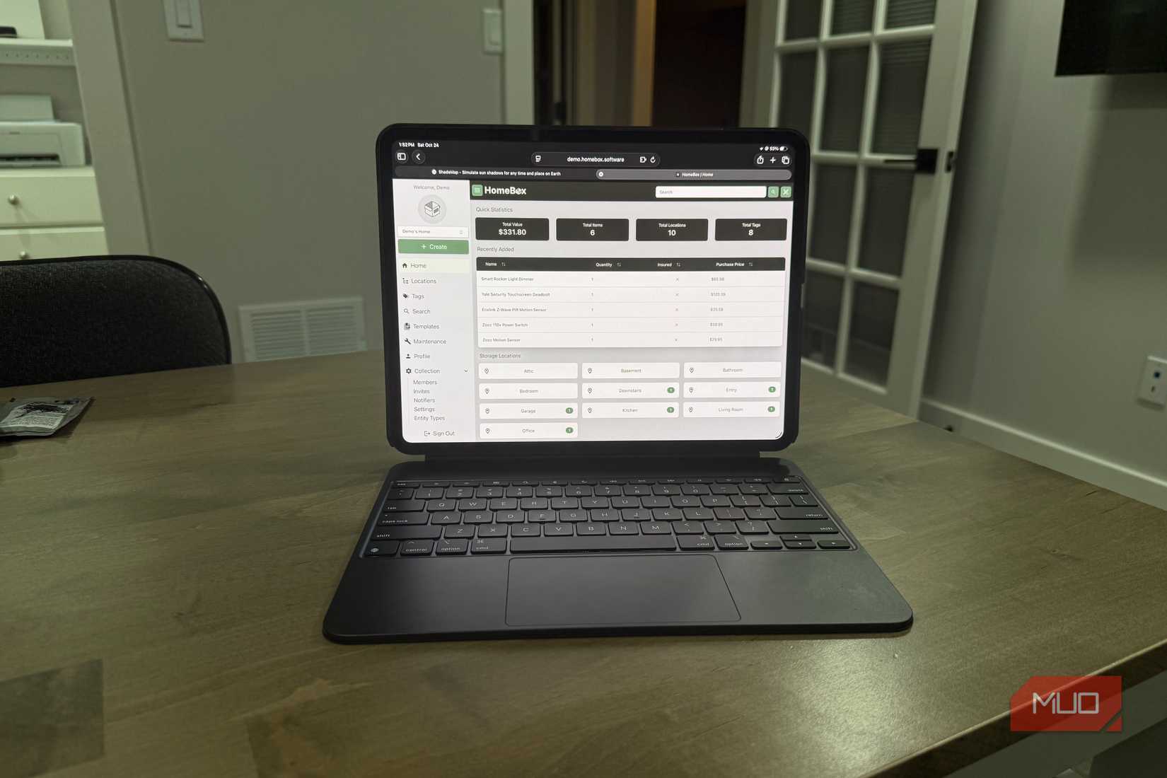 homebox app on ipad pro front