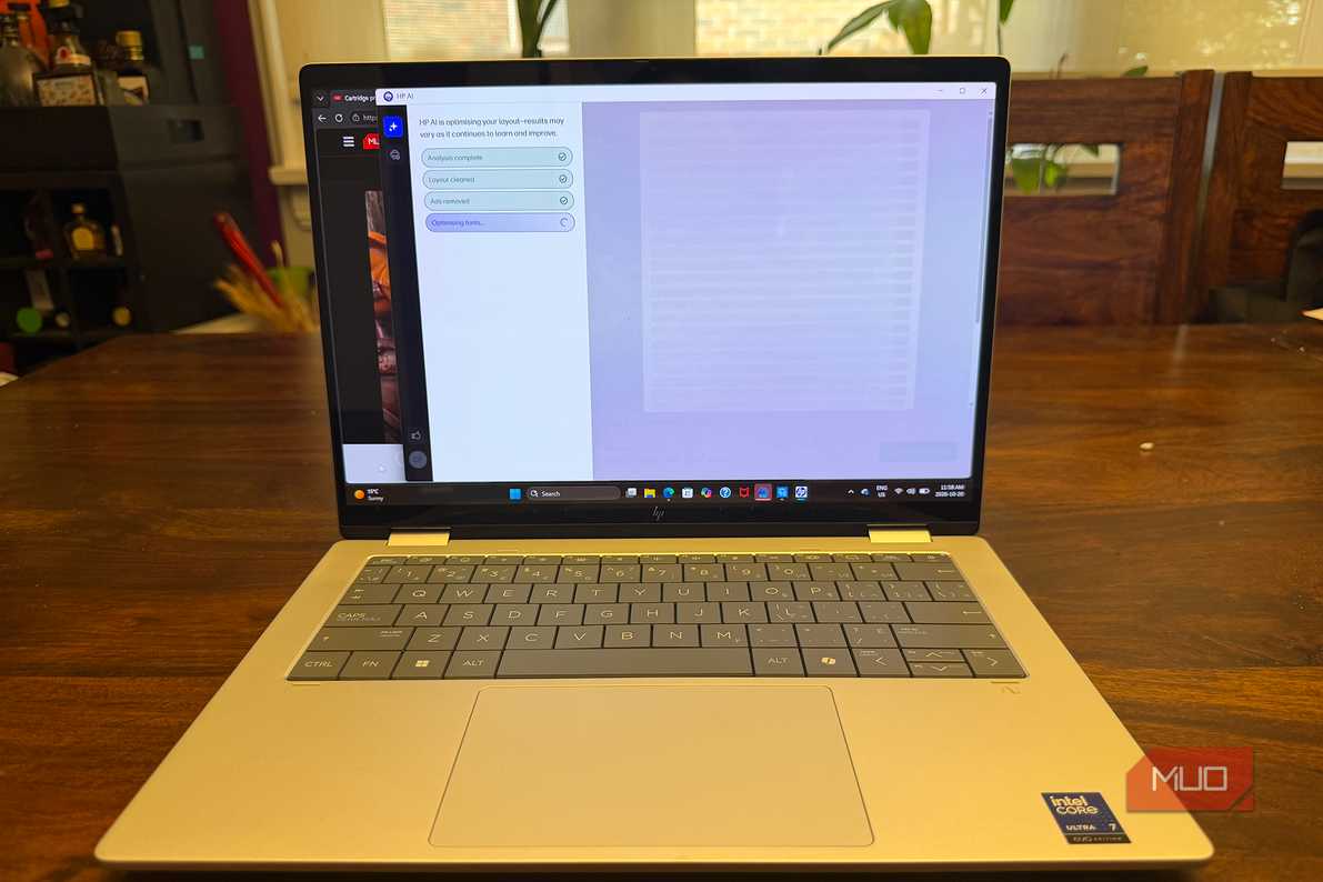 Анализ макета страницы в HP AI Print Экран анализа содержимого страницы в HP AI Print
