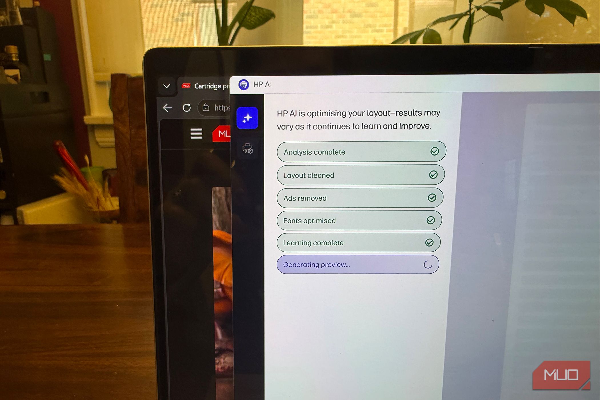 Оптимизация макета в интерфейсе HP AI Print
