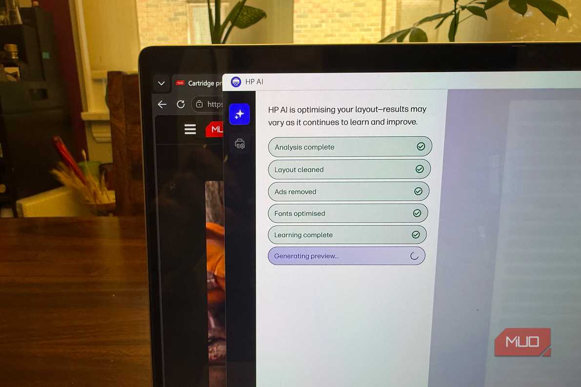 Оптимизация компоновки HP AI Print Оптимизация макета в интерфейсе HP AI Print