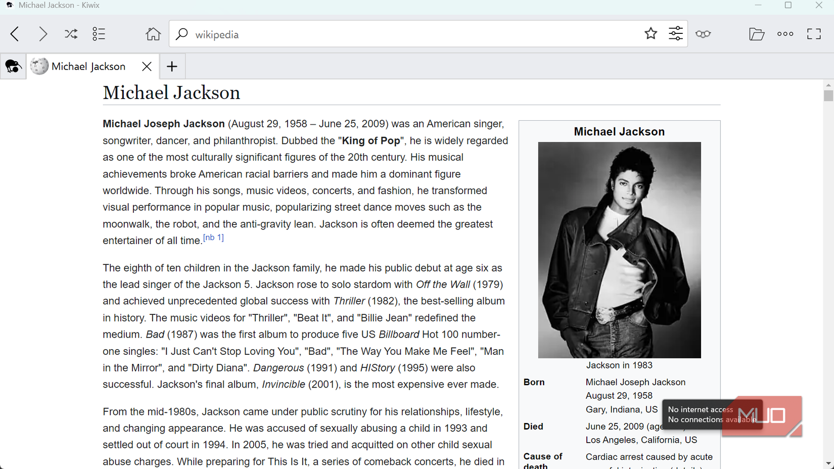 kiwix-wikipedia-michael-jackson-offline