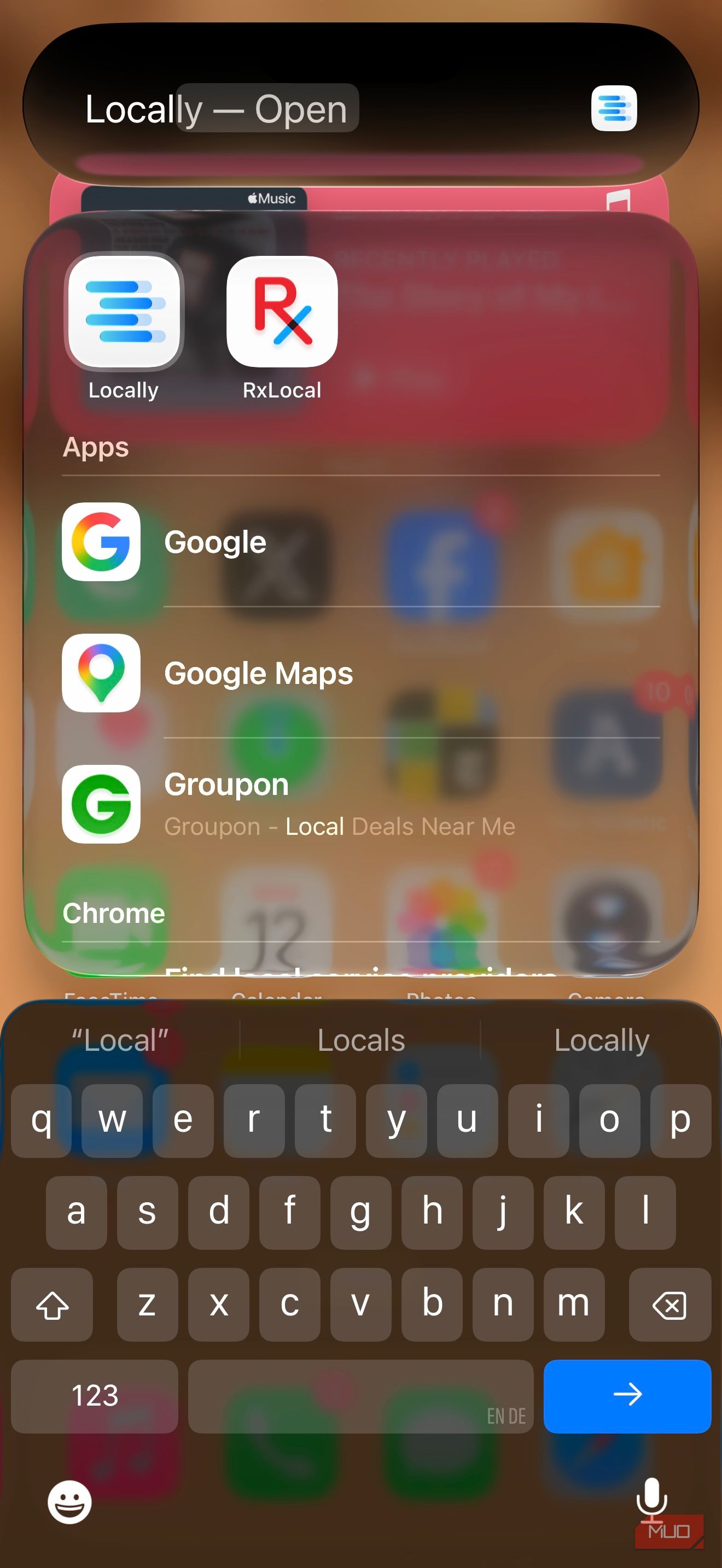 Locally running on an iPhone.