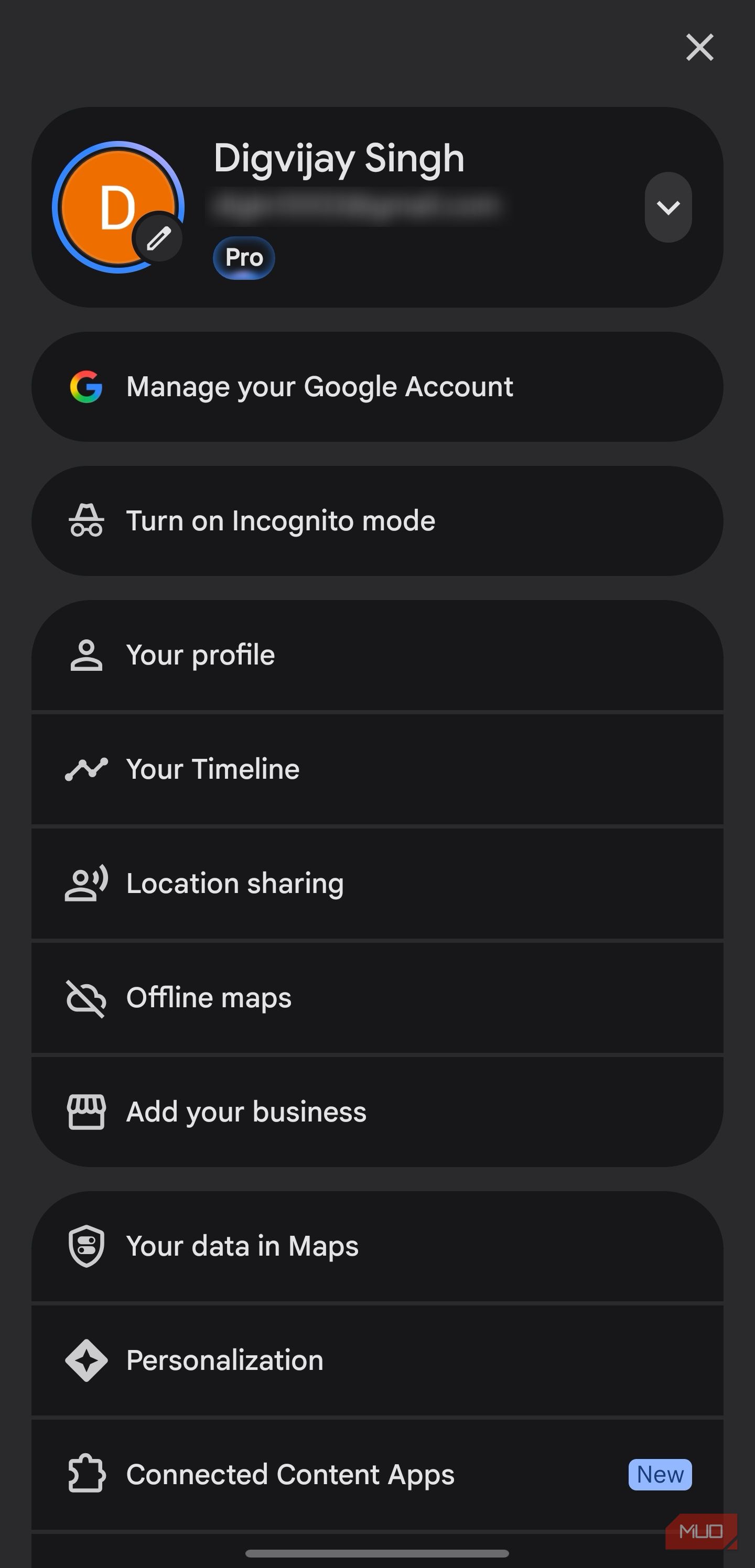 I checked my Google Maps settings and found my real-time location was ...