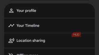 Location sharing option in Google Maps menu