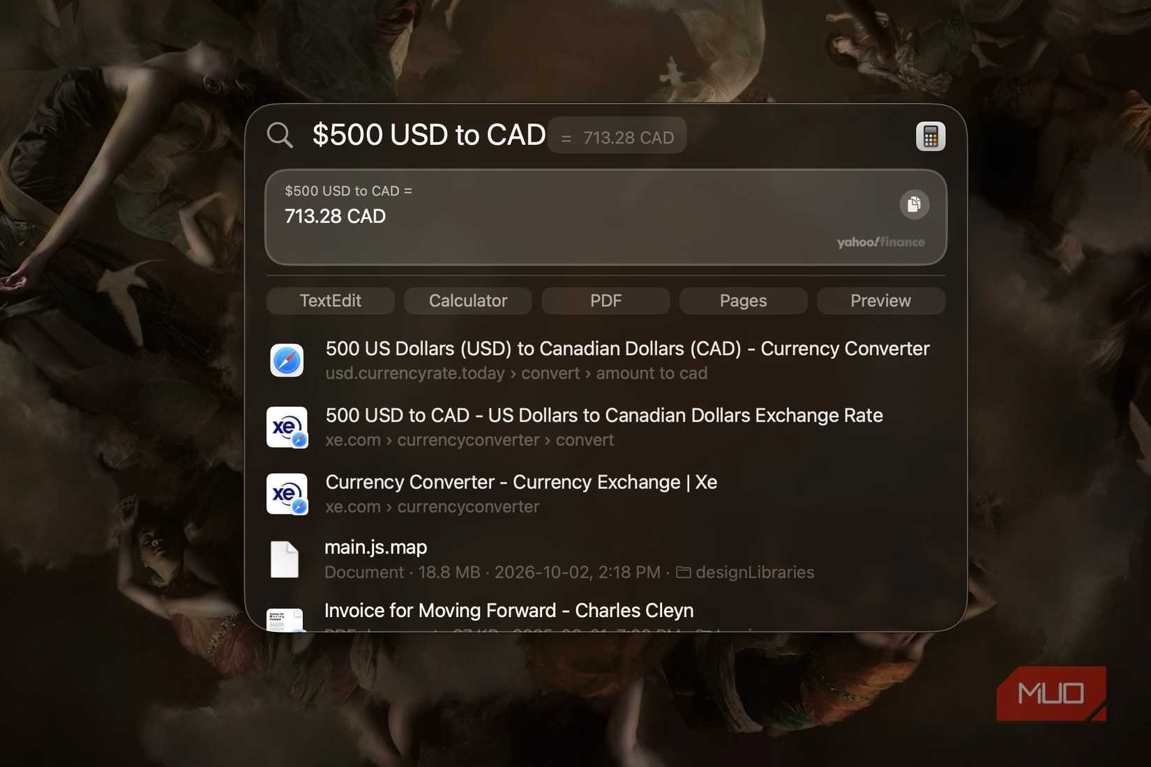 MacOS Spotlight feature