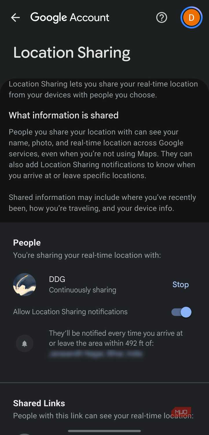 Managing active location sharing and place alerts-1