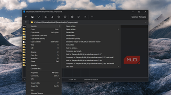 NanaZip context menu open in file explorer