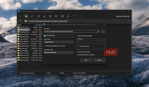 Nanazip extraction dialog open on desktop
