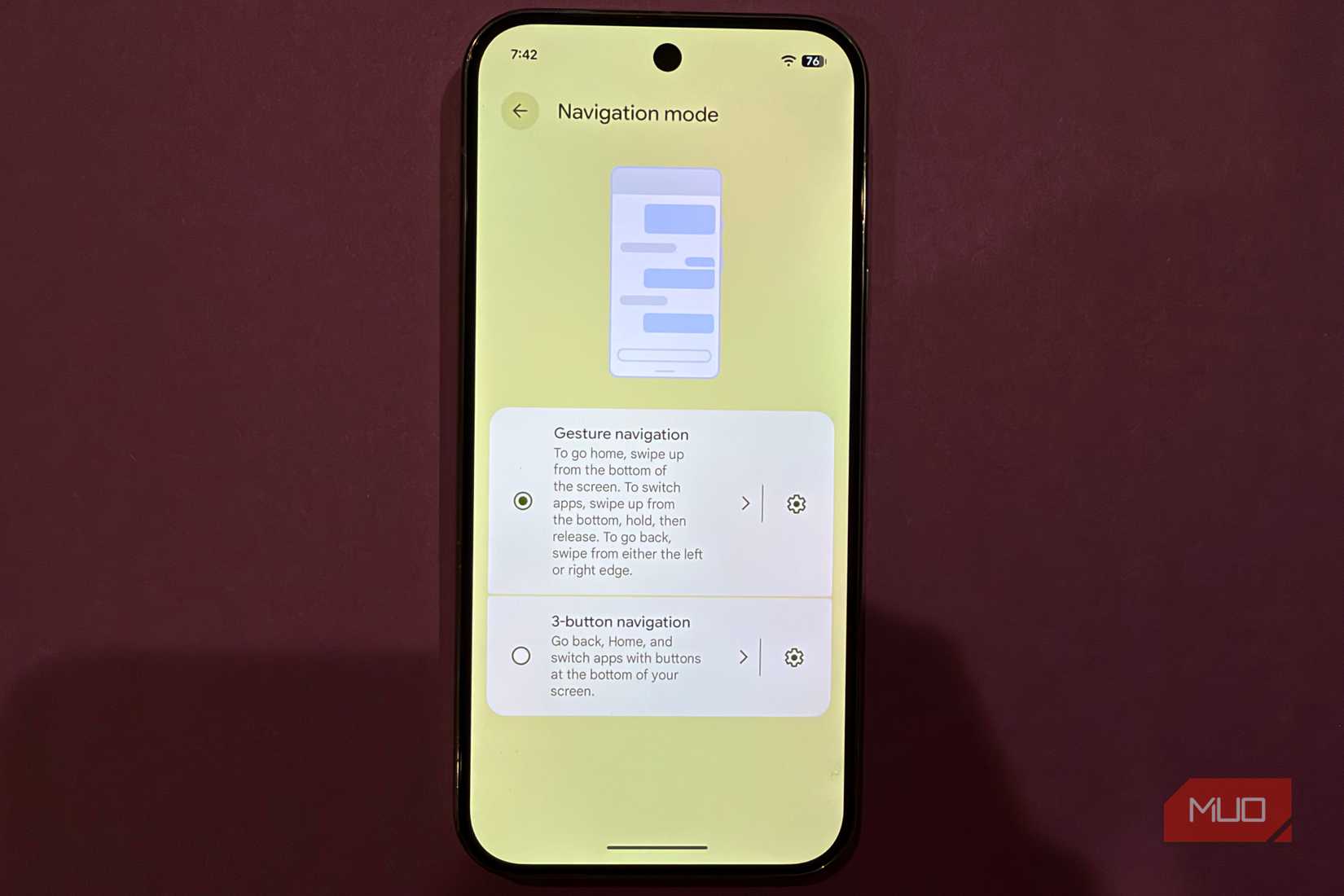 navigation mode on pixel 