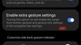 NavStar swipe gesture settings menu