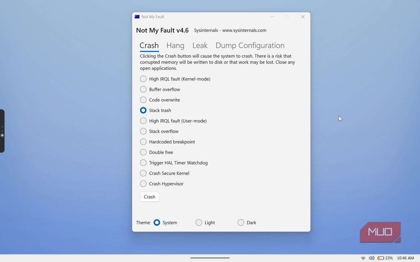 not my fault v4 6 system crash testing tool with multiple fault options