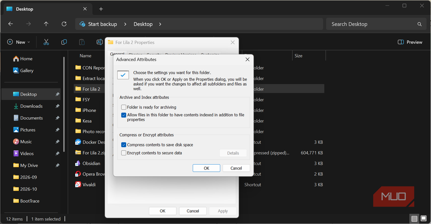 Option to compress files on Windows