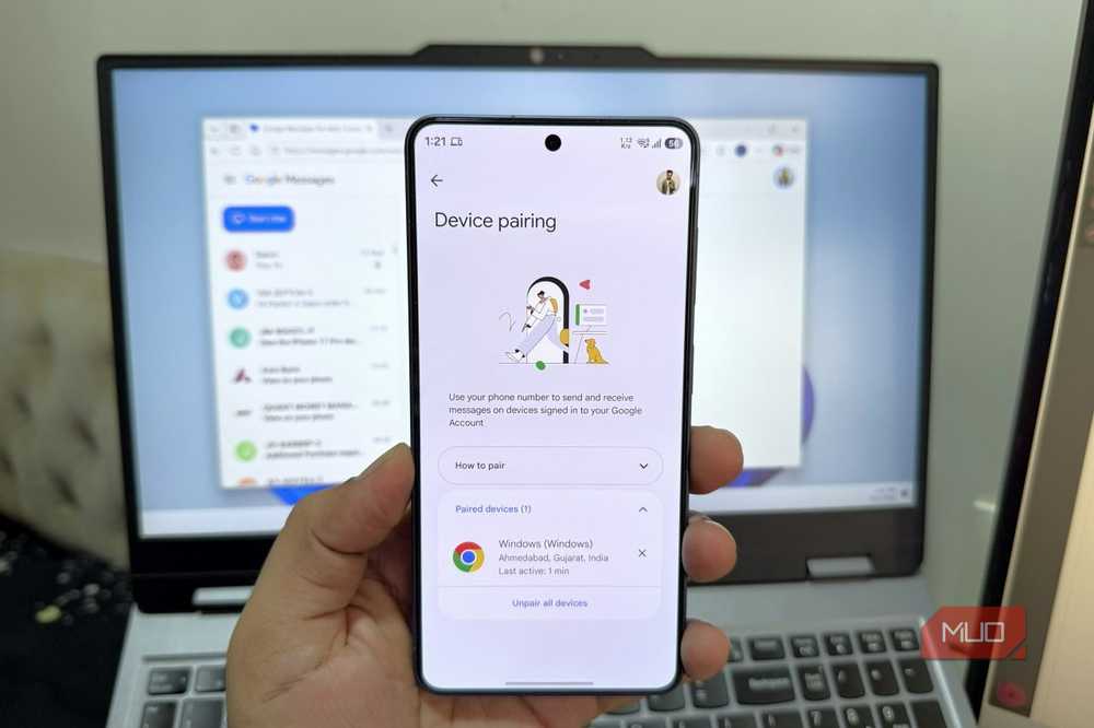 Как я открыл для себя веб-версию Google Messages и почему это удобнее Phone Link Как я открыл для себя веб-версию Google Messages и почему это удобнее Phone Link
