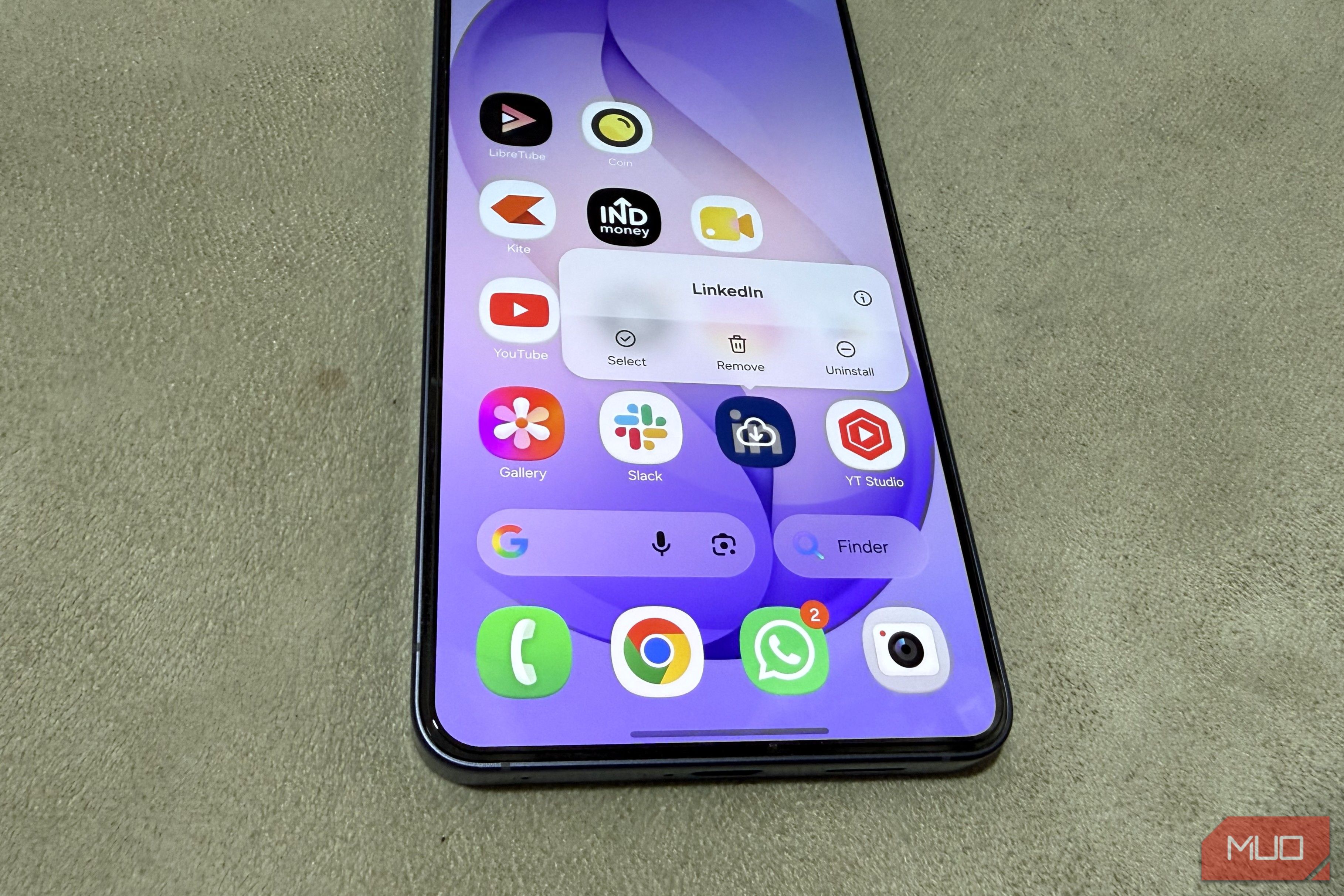 Phone showing an app archived on home screen