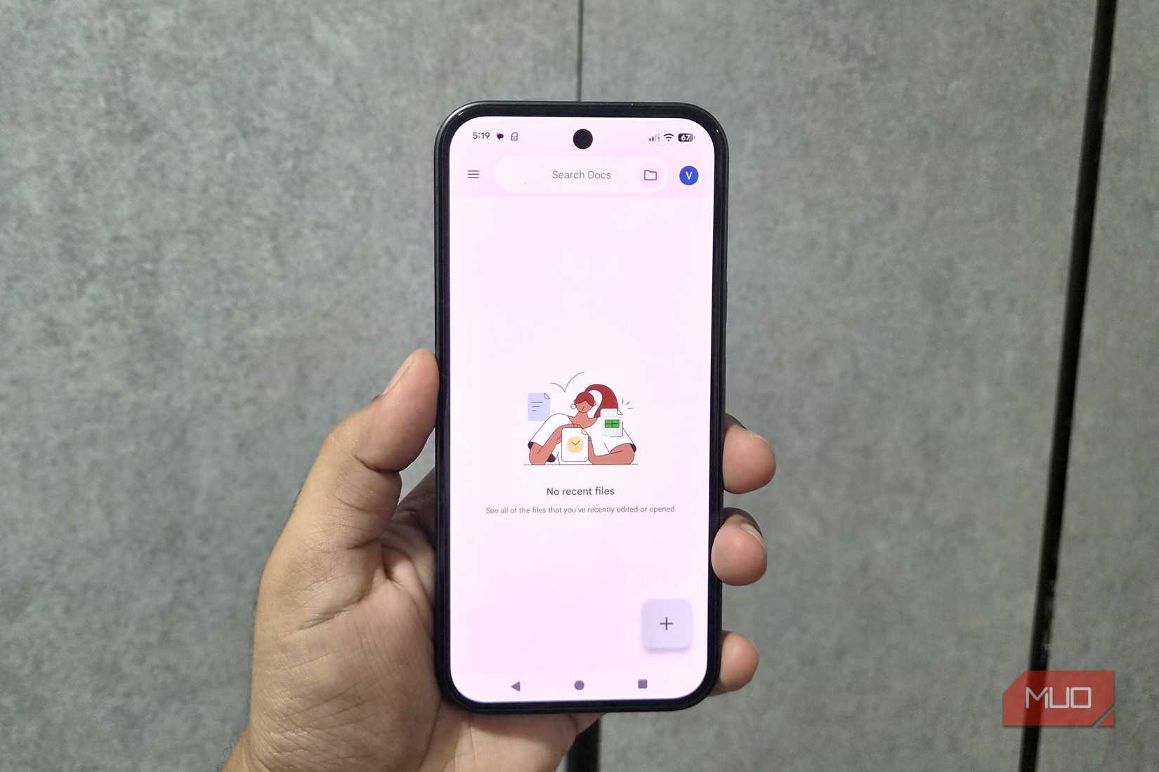Pixel phone showing Google Docs app