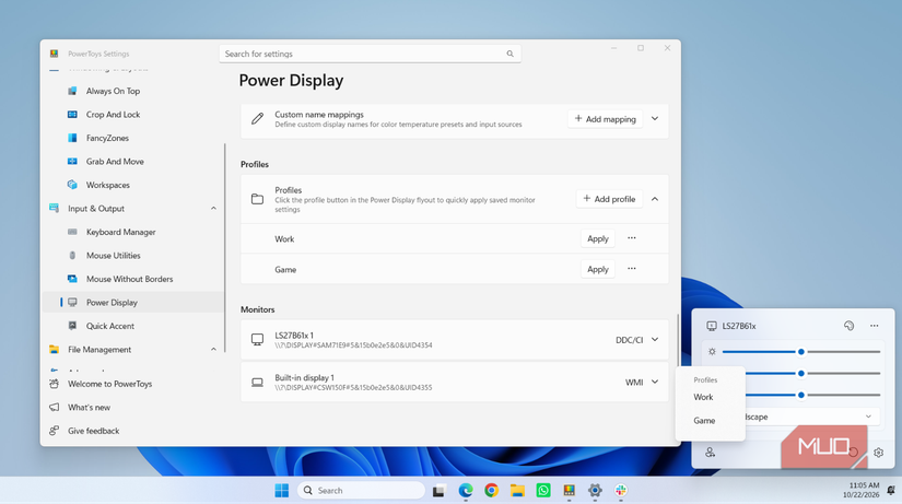 Power Display profiles in PowerToys
