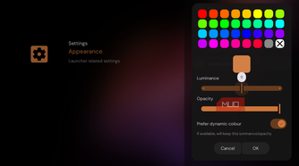 Projectivy Launcher accent color settings on Fire TV