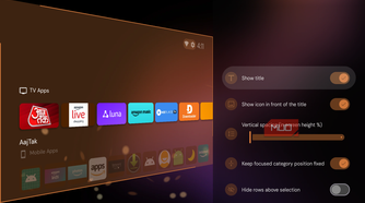 Projectivy Launcher customization settings on Fire TV
