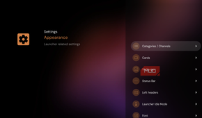 Projectivy Launcher settings on a Fire TV