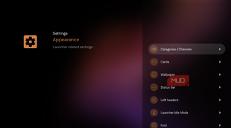 Projectivy Launcher settings on a Fire TV