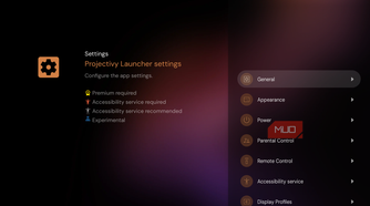 Projectivy Launcher settings on Fire TV