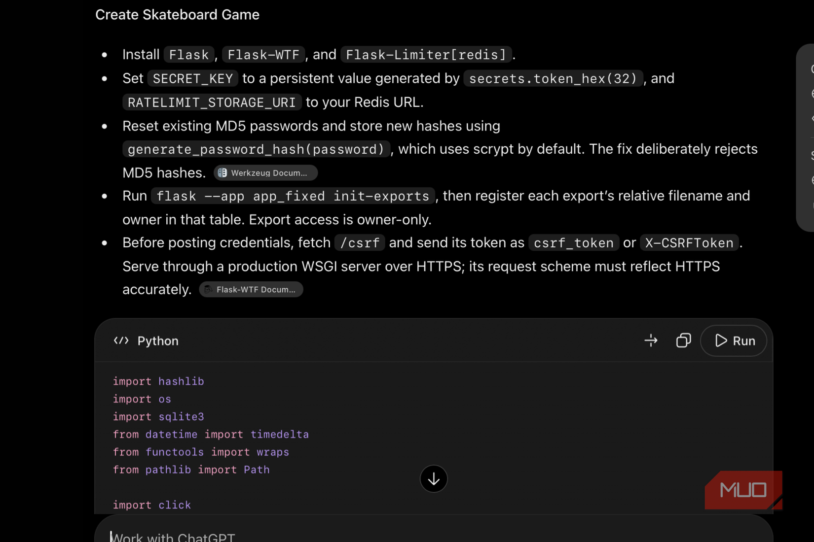 Python and code explained by ChatGPT
